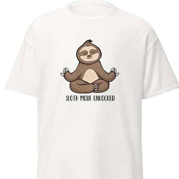 Sloth Mode Unlocked, Unisex Classic Tee, Funny Animal Shirt - Picture 1 of 4